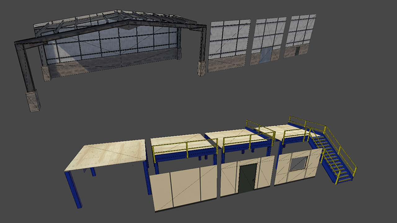 Warehouse Modular Pieces - 3D Model